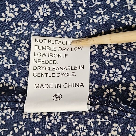 Pretty Garden Wrap Maxi Dress Cottagecore Size XL Navy Mini Floral Ruffle Boho - Picture 11 of 12